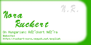 nora ruckert business card